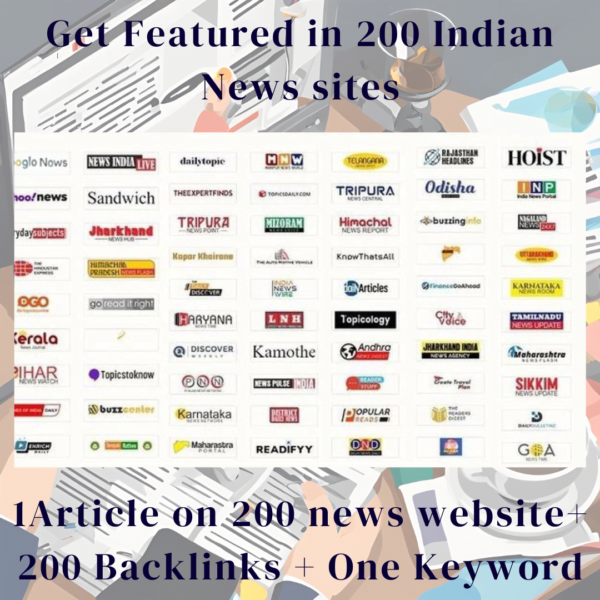 Professional press release distribution service providing high-quality backlinks from 200 top-tier Indian news websites